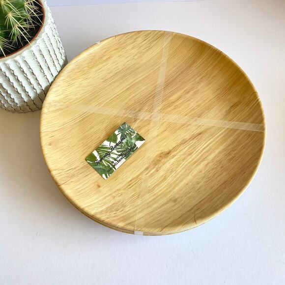 Tommy Bahama light wood plate and bowl set of 8 - Picture 4 of 4